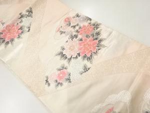 アンティーク　流水に菊・牡丹模様織出し袋帯（材料）